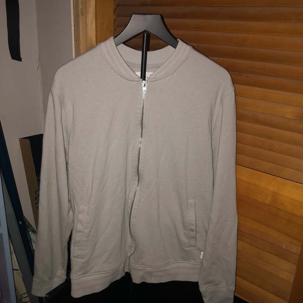 Light Grey full Zip Men's Casual Sweatshirt